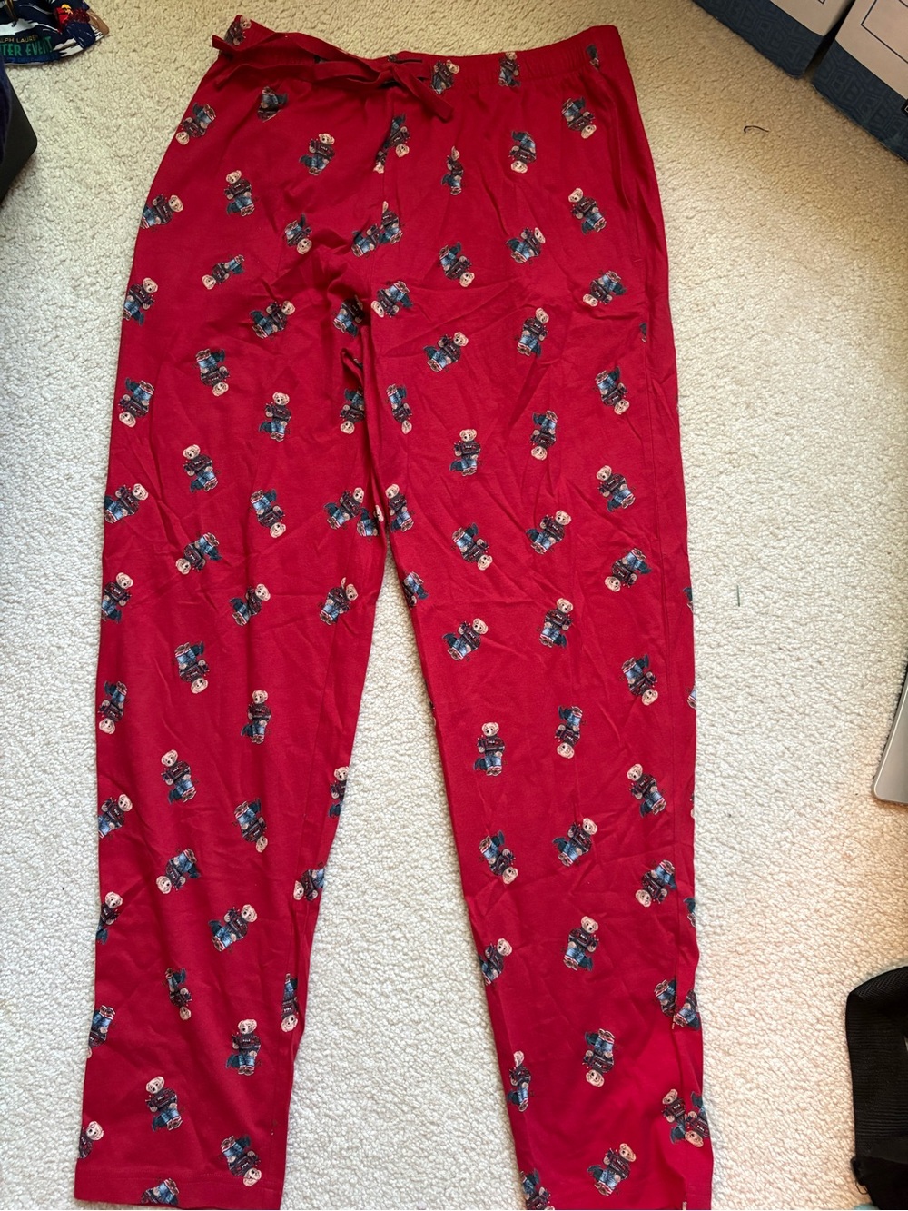 NEW Polo by Ralph Lauren Red Pajamas with Bear Print